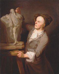Louis-François Roubiliac modelleert zijn monument voor Shakespeare